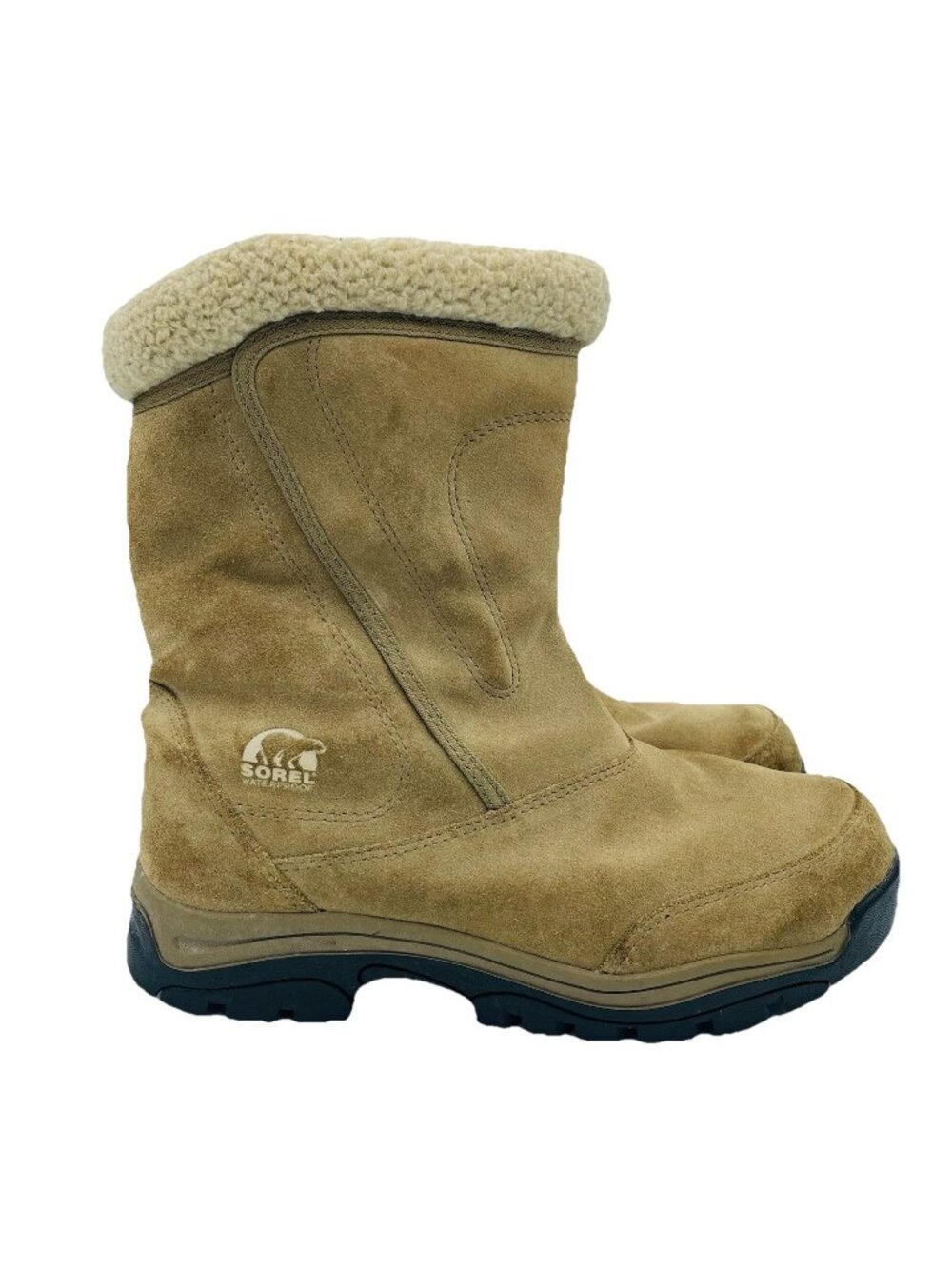 Sorel Shoes Womens Size 9 Brown Suede Leather Waterfall Waterproof Boots Winter